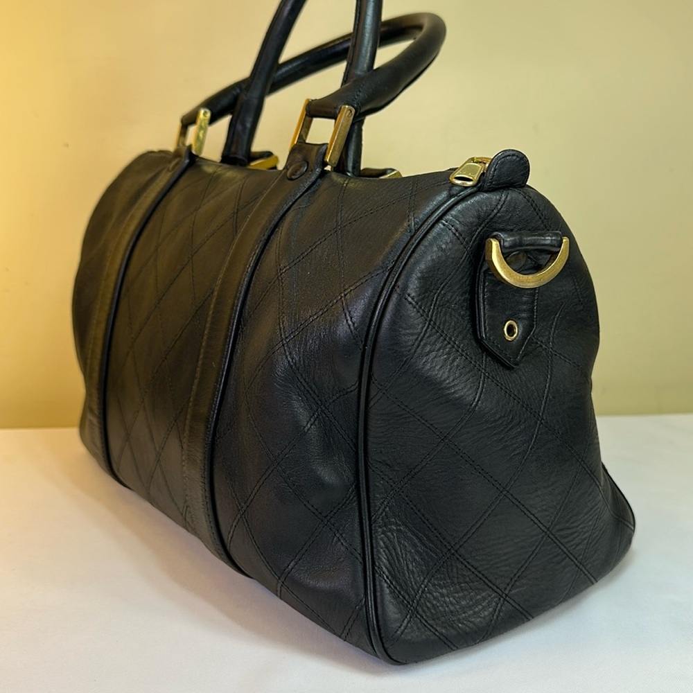 CHANEL Boston Bag Diamond Stitch Calfskin  Made in Italy, Chanel Dustbag, COA - Picture 6 of 15